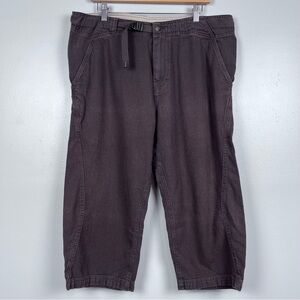 Prana Women's Wide Leg Hemp & Organic Cotton Blend Belted Capri Pants Size XL